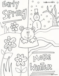 Early Spring or More Winter Groundhog Day Coloring Sheet