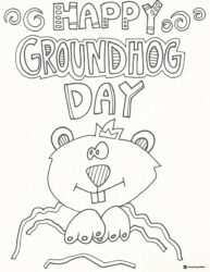 Groundhog Day Coloring Page with Crowned Burrowing Animal