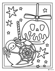 Halloween Collage Coloring Page with Bat Witch and Ghost