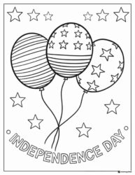 Independence Day Balloons Coloring Page with Stars