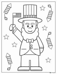 Patriotic President Character Coloring Page