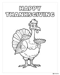 Thanksgiving Kids Coloring Sheet with Falling Leaves