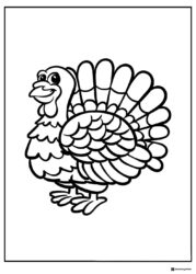 Thanksgiving Turkey Coloring Sheet with Bold Lettering