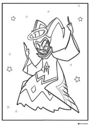 Adam Hazbin Hotel Coloring Page with Stars