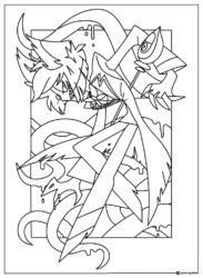 Alastor Hazbin Hotel Coloring Page with tentacles