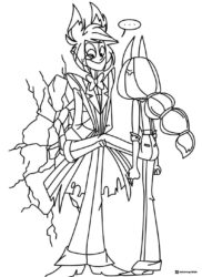 Alastor and Charlie Hazbin Hotel Coloring Page