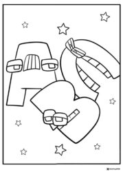 Alphabet Lore A B C with Stars Coloring Page