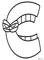 Alphabet Lore C with Open Mouth Coloring Page