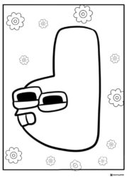 Alphabet Lore J with Flowers Coloring Page