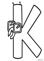 Alphabet Lore K with Antennae Coloring Page