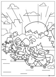 Alphabet Lore Letters on Skateboards Coloring Sheet