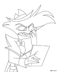 Angel Dust Coloring Page Looking at Paper