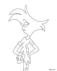 Angel Dust Coloring Page with Hands on Hips