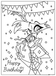 Angel Dust Happy Birthday Coloring Page