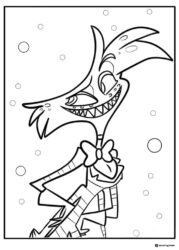 Angel Dust Smiling with Circles Coloring Sheet