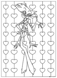 Angel Dust with Hearts Border Coloring Page