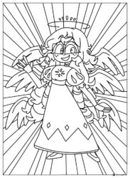 Angelic Charlie Coloring Page with Halo and Wings