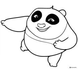 Baby Panda Kung Fu Panda Coloring Page smiling