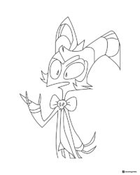 Blitzo Coloring Page with Skull Bowtie