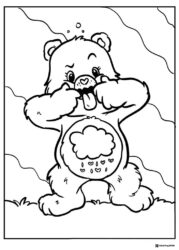 Care Bear Coloring Page Sticking Out Tongue