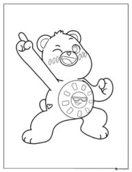 Care Bear Coloring Page with Sunglasses Sun Badge