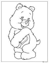 Care Bear Coloring Page with a heart on its belly