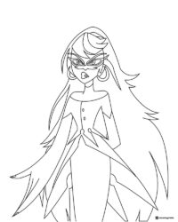 Carmilla Carmine Coloring Page with Long Hair