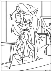 Charlie Hazbin Hotel Coloring Page looking happy