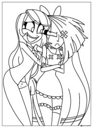 Charlie Hugging Vaggie Coloring Sheet