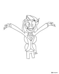 Charlie Morningstar Coloring Page with Open Arms