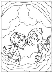 Coraline and Wybie Coloring Page