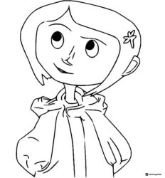 Coraline close up Coloring Page