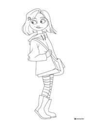 Coraline full body pose Coloring Page