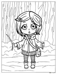 Coraline in woods Coloring Page
