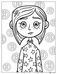 Coraline with star sweater Coloring Page 1