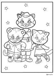 Daniel Tiger Katerina and her mom coloring page