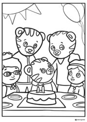 Daniel Tiger and friends birthday party coloring page