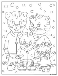 Daniel Tiger family Coloring Page with many circles