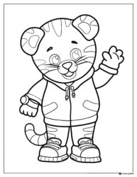 Daniel Tiger waving coloring page
