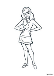 Daphne Blake posing with hands on hips coloring page
