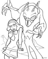 Daphne and a monster coloring page