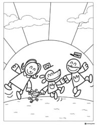 Dog Man and friends coloring sheet