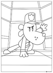 Dog Man in a defensive pose coloring page