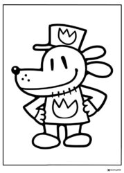 Dog Man in chief uniform coloring page