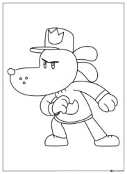Dog Man ready for action coloring page