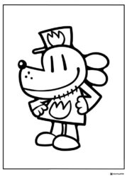 Dog Man standing coloring page