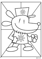 Dog Man with flower shirt coloring page