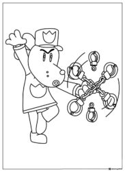Dog Man with handcuffs coloring page