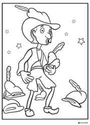 Dr. Seuss Boy in Hat with Stars Coloring Page