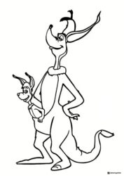 Dr. Seuss Kangaroo with Joey Coloring Page